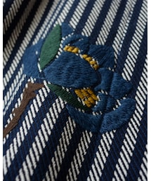 45R（フォーティファイブアール）の「カルゼヒッコリープルメリア刺繍