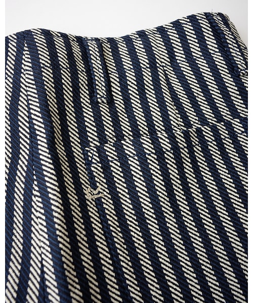 45R カルゼヒッコリー　プルメリア刺繍パンツ　サイズ1 45R（フォーティファイブアール）の「カルゼヒッコリー