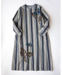 【値下げ】美品✨45R カルゼヒッコリー プルメリア刺繍ワンピース 20170304022148834_215.jpg