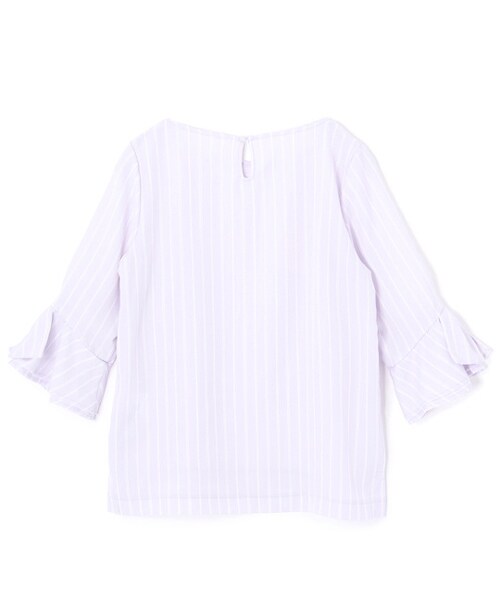 laboratory work（ラボラトリーワーク）の「ツイルストレッチ袖リボンブラウス（トップス・レディース・オフホワイト系/ネイビー系/パープル系・M）」の4枚目の写真