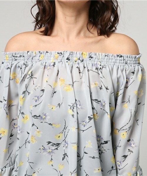 archives（アルシーヴ）の「花柄シャーリングﾌﾞﾗｳｽ（シャツ/ブラウス・レディース・オフホワイト/ブラック/ブルー・MEDIUM）」の7枚目の写真