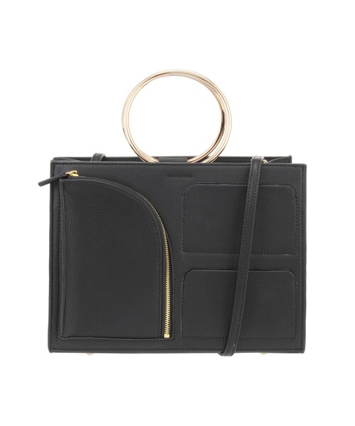 MERCURYDUO(マーキュリーデュオ)の「ポケットメタルハンドル2WayBAG(バッグ・レディース・オフホワイト/ブラック/ベージュ・F)」の2枚目の写真