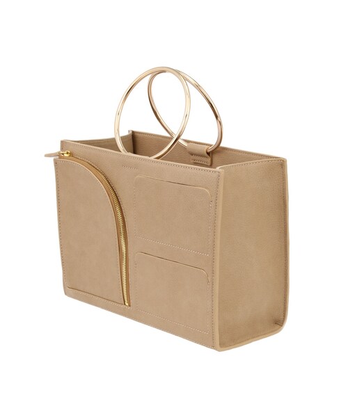 MERCURYDUO(マーキュリーデュオ)の「ポケットメタルハンドル2WayBAG(バッグ・レディース・オフホワイト/ブラック/ベージュ・F)」の6枚目の写真