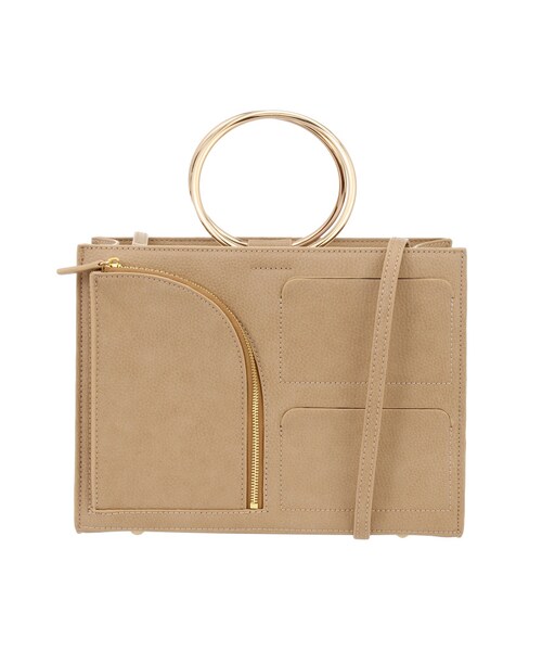 MERCURYDUO(マーキュリーデュオ)の「ポケットメタルハンドル2WayBAG(バッグ・レディース・オフホワイト/ブラック/ベージュ・F)」の3枚目の写真