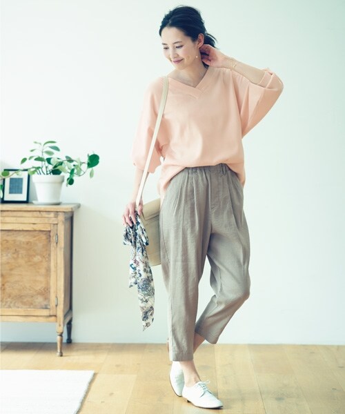 studio CLIP（スタディオクリップ）の「[浜島直子×studio CLIP]カラードルマンプルオーバー（トップス・ピンク/イエロー/サックス）」の4枚目の写真