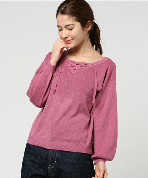 archives（アルシーヴ）の「衿スピンドルプルオーバー（ニット/セーター・レディース・オフホワイト/ブルー/ピンク・MEDIUM）」の3枚目の写真