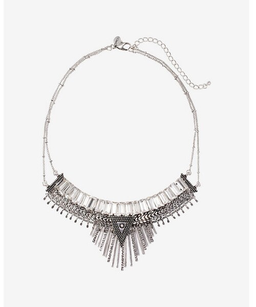 EXPRESS（エクスプレス）の「Express rhinestone baguette and stick choker necklace（ネックレス）」 WEAR