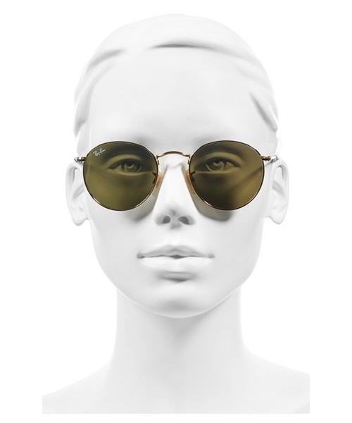 Ray-Ban（レイバン）の「Women's Ray-Ban 50Mm Round Sunglasses - Gold/ Blue（サングラス・レディース・Blue/Metallic/Purple・One Size）」の6枚目の写真