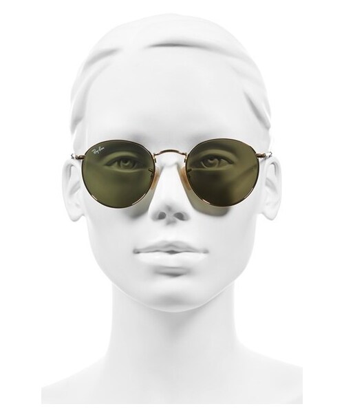 Ray-Ban（レイバン）の「Women's Ray-Ban 50Mm Round Sunglasses - Gold/ Blue（サングラス・レディース・Blue/Metallic/Purple・One Size）」の5枚目の写真