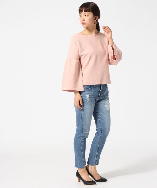 LOWRYS FARM（ローリーズファーム）の「リップルソデフレア（トップス・オフ/ブラック/グレー/ピンク/グリーン）」の7枚目の写真