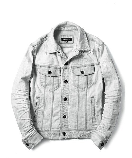 JACKROSE（ジャックローズ）の「ストレッチデニムクラッシュヴィンテージ加工Gジャン（ジャケット/アウター・メンズ・ホワイト/ピンク/サックス・M/L/XL）」の12枚目の写真