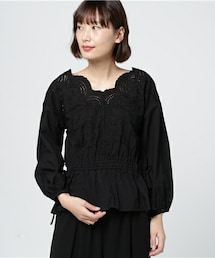 archives | スカラネックコットン刺繍ブラウス(シャツ/ブラウス)