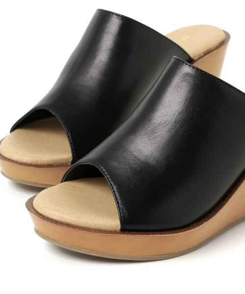 matelasse durer（マトラッセ デュレ）の「【M by mio notis】ウッド調サボサンダル（サンダル・レディース・ブラック/キャメル・22.5cm/23.5cm/24.5cm）」の7枚目の写真