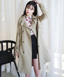 DHOLIC | ベルトSETガンフラップダブルボタントレンチコート(トレンチコート)