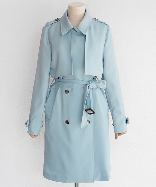 DHOLIC(ディーホリック)の「ベルトSETガンフラップダブルボタントレンチコート(トレンチコート・レディース・FREE)」の4枚目の写真