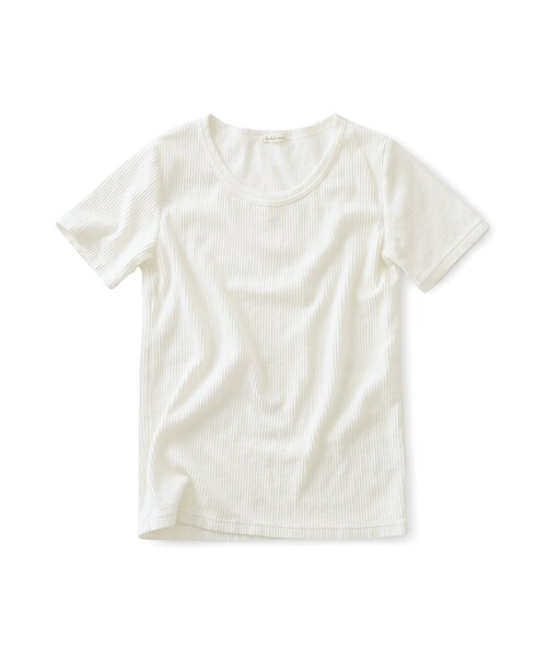 Sunny Clouds サニークラウズ の サニークラウズ 変わりリブtシャツ メンズ 白 Tシャツ カットソー Wear