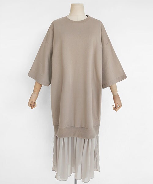 DHOLIC(ディーホリック)の「シフォンスカートレイヤードスウェットワンピース(ワンピース・レディース・FREE)」の3枚目の写真