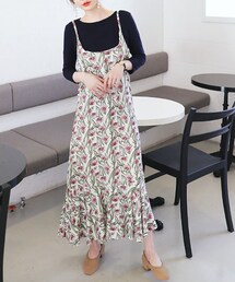 DHOLIC | フローラルパターンロングキャミワンピース(ワンピース)