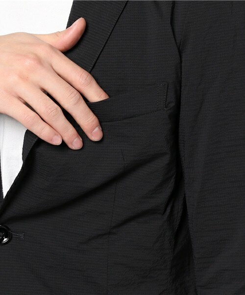 MIND BLOW（マインドブロウ）の「サッカーストレッチセットアップジャケット（テーラードジャケット・メンズ・グレー/ネイビー・S/M/L/LL）」の9枚目の写真