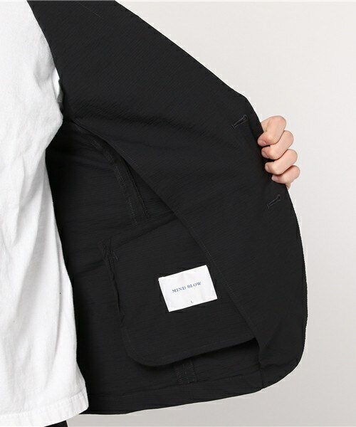 MIND BLOW（マインドブロウ）の「サッカーストレッチセットアップジャケット（テーラードジャケット・メンズ・グレー/ネイビー・S/M/L/LL）」の10枚目の写真