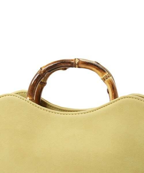 INTERPLANET(インタープラネット)の「バンブーハンドルバッグ(ハンドバッグ・レディース・ライトグレー/イエロー/ネイビー・フリー)」の6枚目の写真