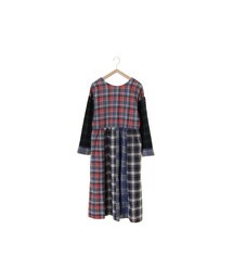 ehka sopo | チェックパッチワークワンピース(前後着)(ワンピース/ドレス)