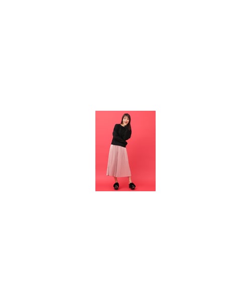 E hyphen world gallery(イーハイフンワールドギャラリー)の「・プリーツガウチョパンツ(パンツ・ライトグレー/ブラック/ピンク・F)」の10枚目の写真