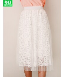 KORMARCH | フラワー裏地付きチュールスカート(スカート)