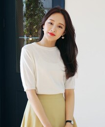 DHOLIC | 6COLORSショートスリーブニットTシャツ(Tシャツ/カットソー)