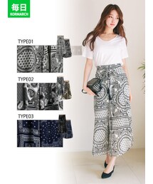 KORMARCH | 【メール便対象商品】3typeフラワーペイズリーガウチョパンツ(その他パンツ)