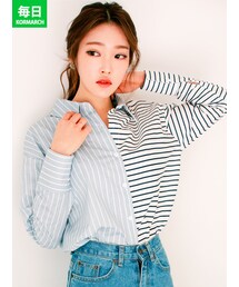 KORMARCH | 【メール便対象商品】配色ポイントシャツ(シャツ/ブラウス)