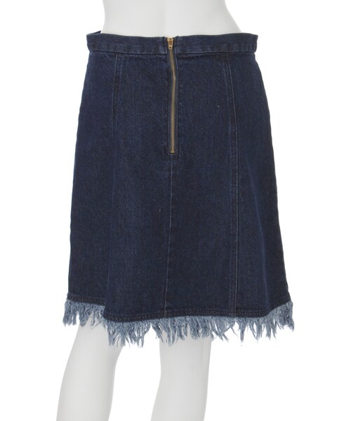 MERCURYDUO（マーキュリーデュオ）の「デニムフリンジスカート（スカート・レディース・アイスブルー/ネイビー・S/M）」の9枚目の写真