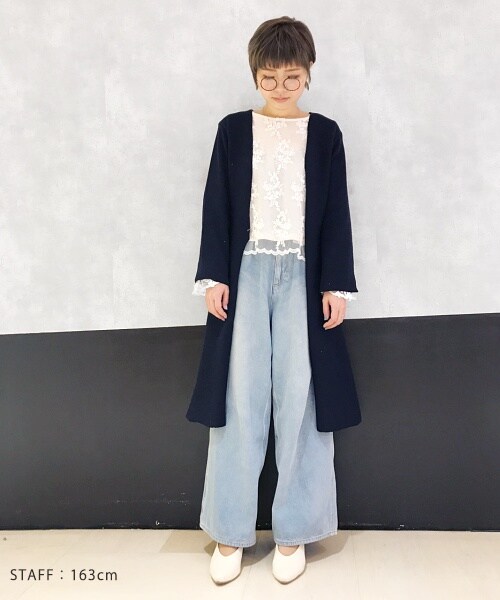 PAGEBOY（ページボーイ）の「タックペインターデニムパンツ（パンツ・レディース・サックス/ブルー/インディゴ・S/M）」の15枚目の写真