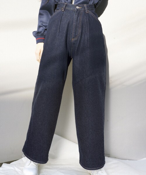 PAGEBOY（ページボーイ）の「タックペインターデニムパンツ（パンツ・レディース・サックス/ブルー/インディゴ・S/M）」の5枚目の写真
