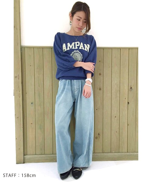 PAGEBOY（ページボーイ）の「タックペインターデニムパンツ（パンツ・レディース・サックス/ブルー/インディゴ・S/M）」の11枚目の写真