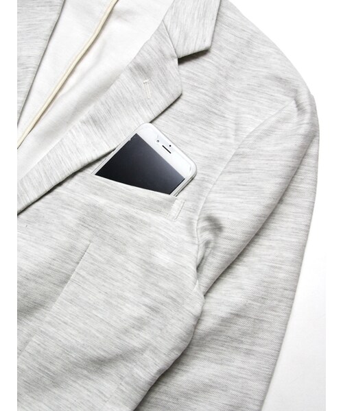 Luv maison（ラブメゾン）の「杢ジョグテーラードジャケット(セットアップ対応)（ジャケット/アウター・メンズ・グレー/オフホワイト・M/L）」の5枚目の写真