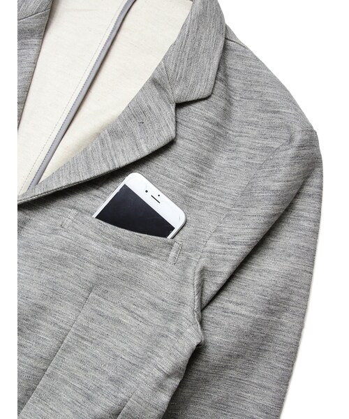 Luv maison（ラブメゾン）の「杢ジョグテーラードジャケット(セットアップ対応)（ジャケット/アウター・メンズ・グレー/オフホワイト・M/L）」の14枚目の写真