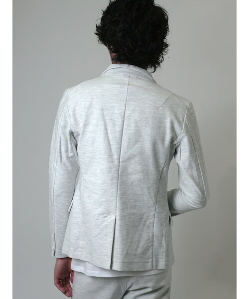 Luv maison（ラブメゾン）の「杢ジョグテーラードジャケット(セットアップ対応)（ジャケット/アウター・メンズ・グレー/オフホワイト・M/L）」の3枚目の写真