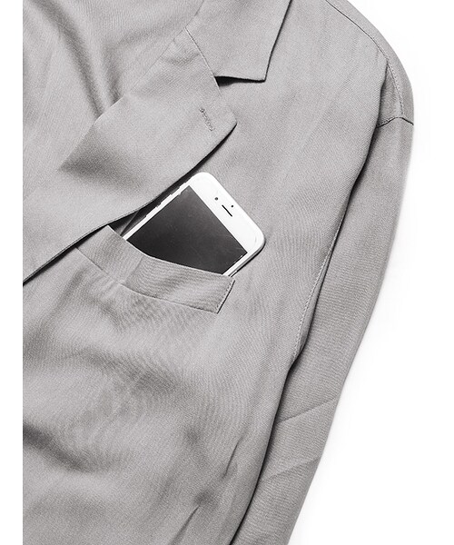 Luv maison（ラブメゾン）の「レーヨンツイルチェスターシャツ（ジャケット/アウター・メンズ・ブラック/グレー/ベージュ・M/L）」の15枚目の写真