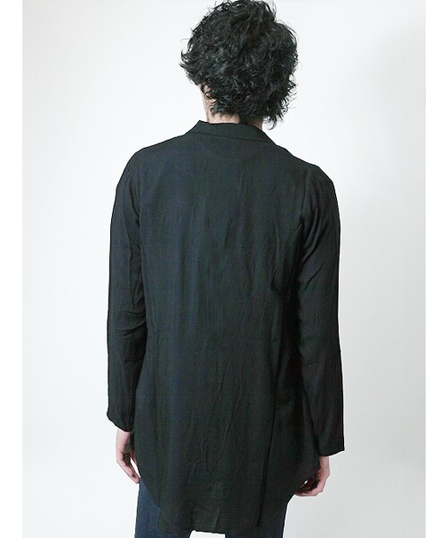 Luv maison（ラブメゾン）の「レーヨンツイルチェスターシャツ（ジャケット/アウター・メンズ・ブラック/グレー/ベージュ・M/L）」の2枚目の写真