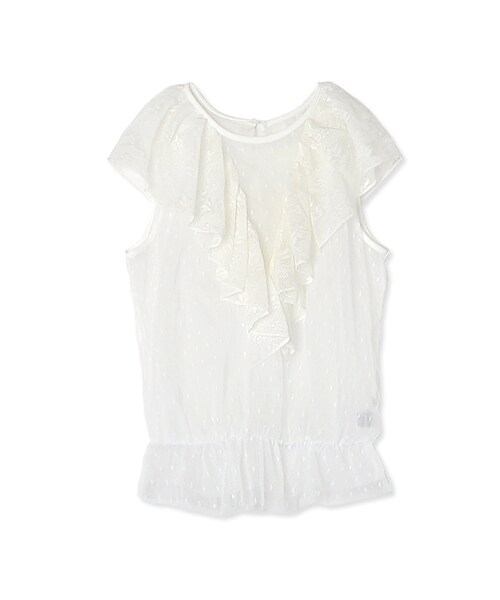 flower（フラワー）の「lace chip blouse～ﾚｰｽﾁｯﾌﾟﾌﾞﾗｳｽ（シャツ/ブラウス・レディース・blue/ivory/black・FREE）」の2枚目の写真