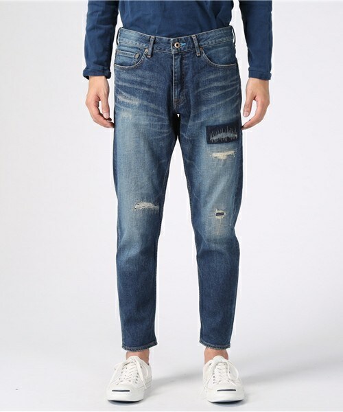 JAPAN BLUE JEANS（ジャパンブルージーンズ）の「ジャパンブルージーンズ別注 ストレッチ リペアジーンズ（9分丈）/JAPAN MADE（デニムパンツ・メンズ・ホワイト/インディゴブルー・SS/S/M/L）」の5枚目の写真