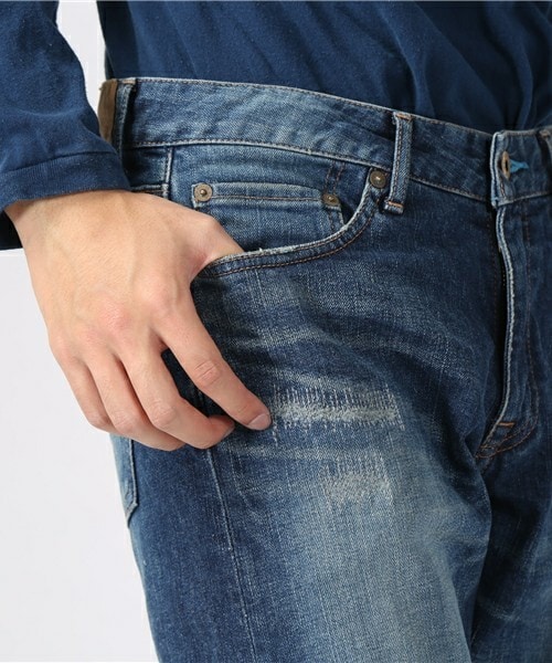 JAPAN BLUE JEANS（ジャパンブルージーンズ）の「ジャパンブルージーンズ別注 ストレッチ リペアジーンズ（9分丈）/JAPAN MADE（デニムパンツ・メンズ・ホワイト/インディゴブルー・SS/S/M/L）」の8枚目の写真