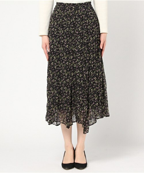 archives（アルシーヴ）の「花柄ワッシャープリーツスカート（スカート・レディース・ブラック/イエロー/レッド・MEDIUM）」の4枚目の写真