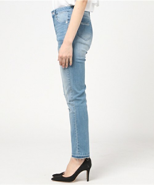 archives（アルシーヴ）の「ダメージデニムスキニーパンツ（デニムパンツ・レディース・ネイビー/ロイヤルブルー・SMALL/MEDIUM）」の4枚目の写真