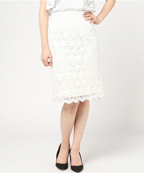 archives（アルシーヴ）の「レースタイトスカート（スカート・レディース・オフホワイト/ブラック/グレー・MEDIUM）」の2枚目の写真