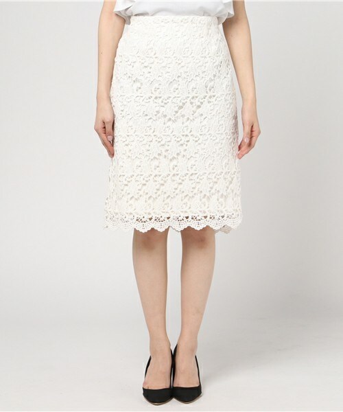 archives（アルシーヴ）の「レースタイトスカート（スカート・レディース・オフホワイト/ブラック/グレー・MEDIUM）」の4枚目の写真