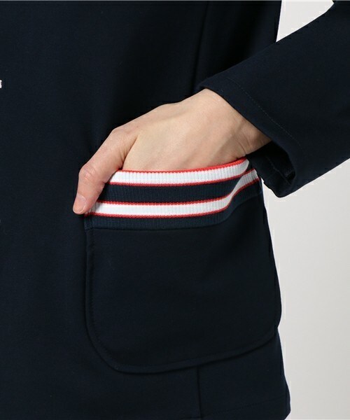 FRAPBOIS（フラボア）の「リブレザーhalf（テーラードジャケット・レディース・グリーン/ネイビー・1/2）」の8枚目の写真