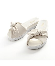 flower | easy ribbon sandal～ｲｰｼﾞｰﾘﾎﾞﾝｻﾝﾀﾞﾙ(サンダル)