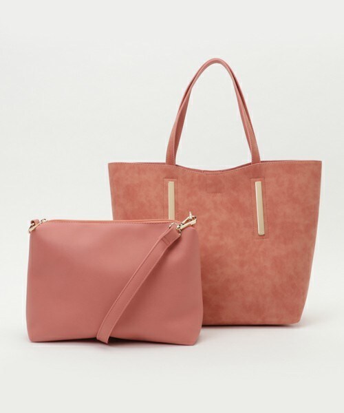 INTERPLANET（インタープラネット）の「ヌバック調リバーシブルトート（トートバッグ・レディース・ライトグレー/ダークグレー/ピンク・フリー）」の3枚目の写真